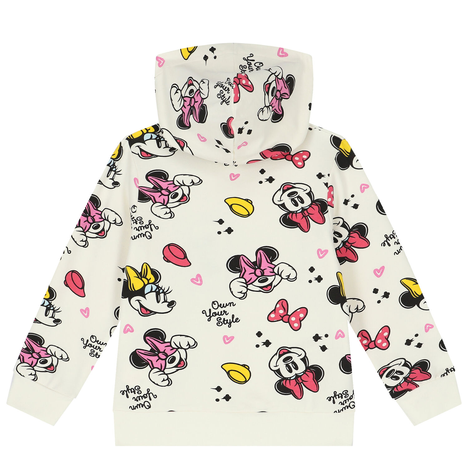 Girls Ivory Minnie Mouse Hooded Top, 1, hi-res