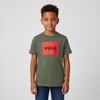 Boys Green Logo T-Shirt , 4, hi-res