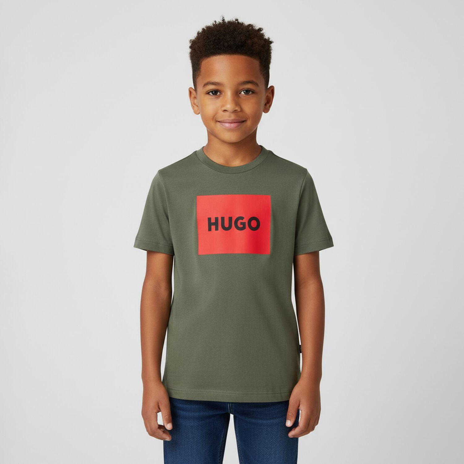 Boys Green Logo T-Shirt , 4, hi-res