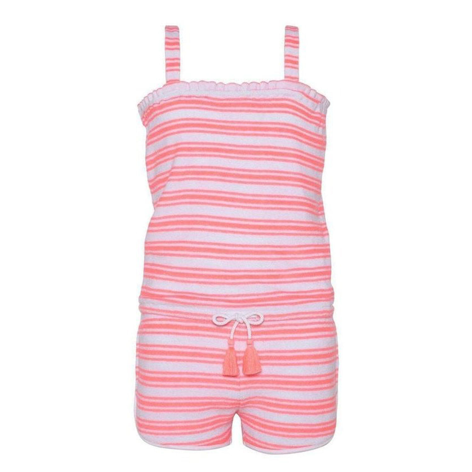Girls Pink Towelling Playsuit, 1, hi-res