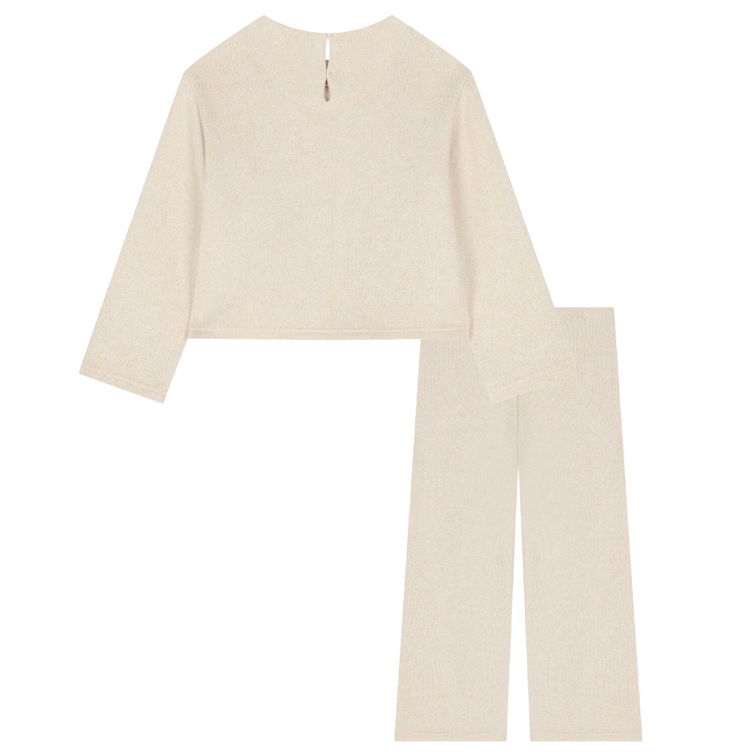 Girls Gold Bow Trouser Set, 1, hi-res