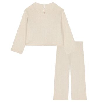 Girls Gold Bow Trouser Set