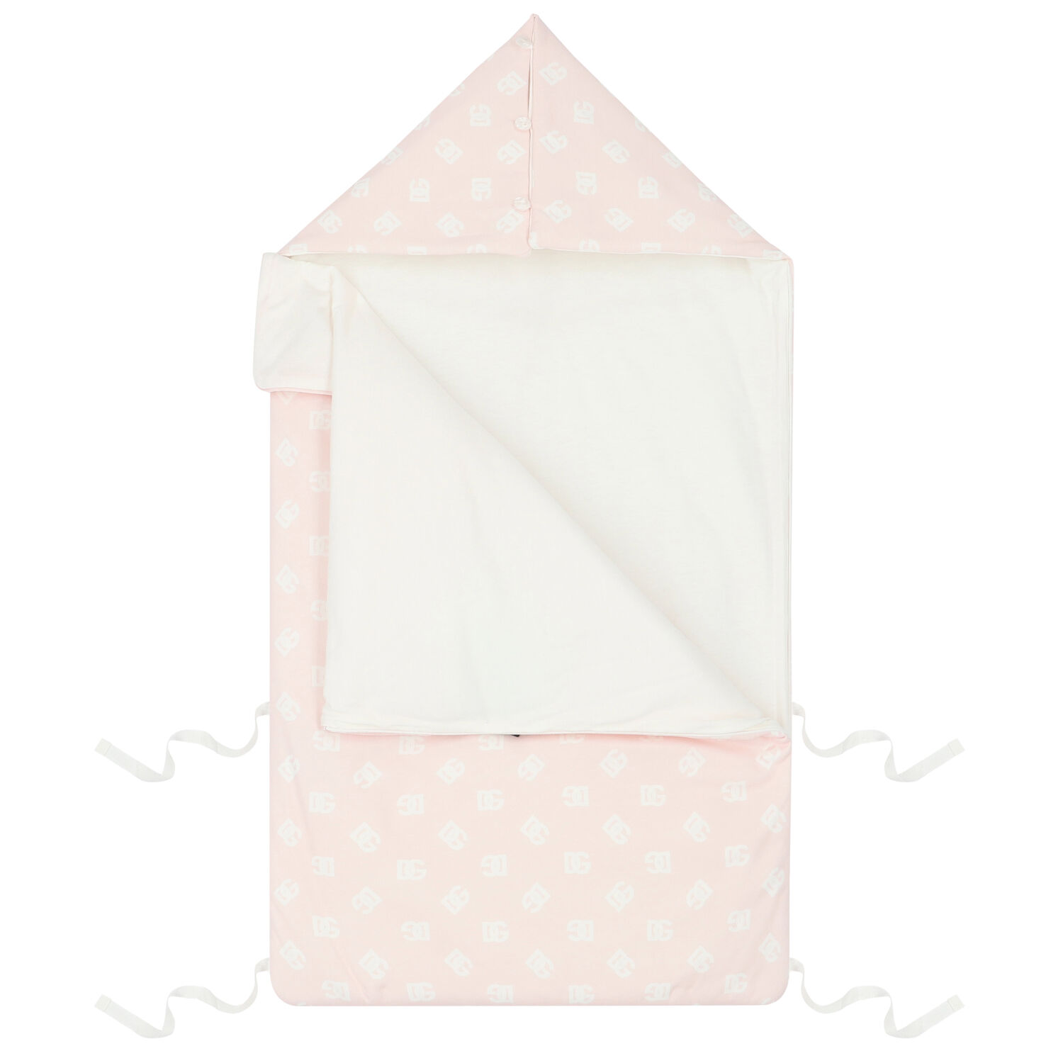 Baby Girls Pink & Ivory Logo Nest, 1, hi-res