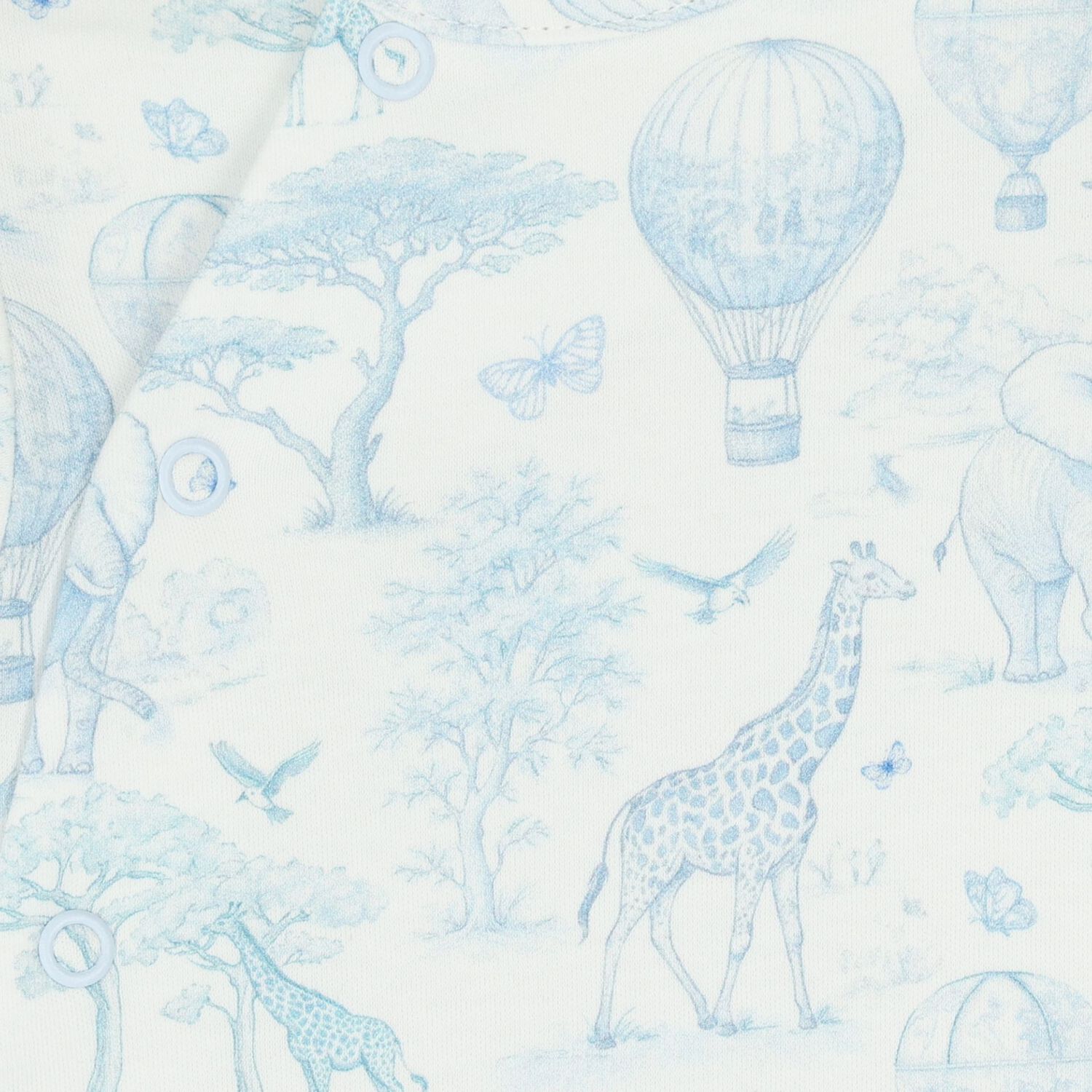 Baby Boys White & Blue Africa Babygrow Gift Set  , 1, hi-res