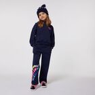 Girls Navy Blue Logo Joggers, 1, hi-res