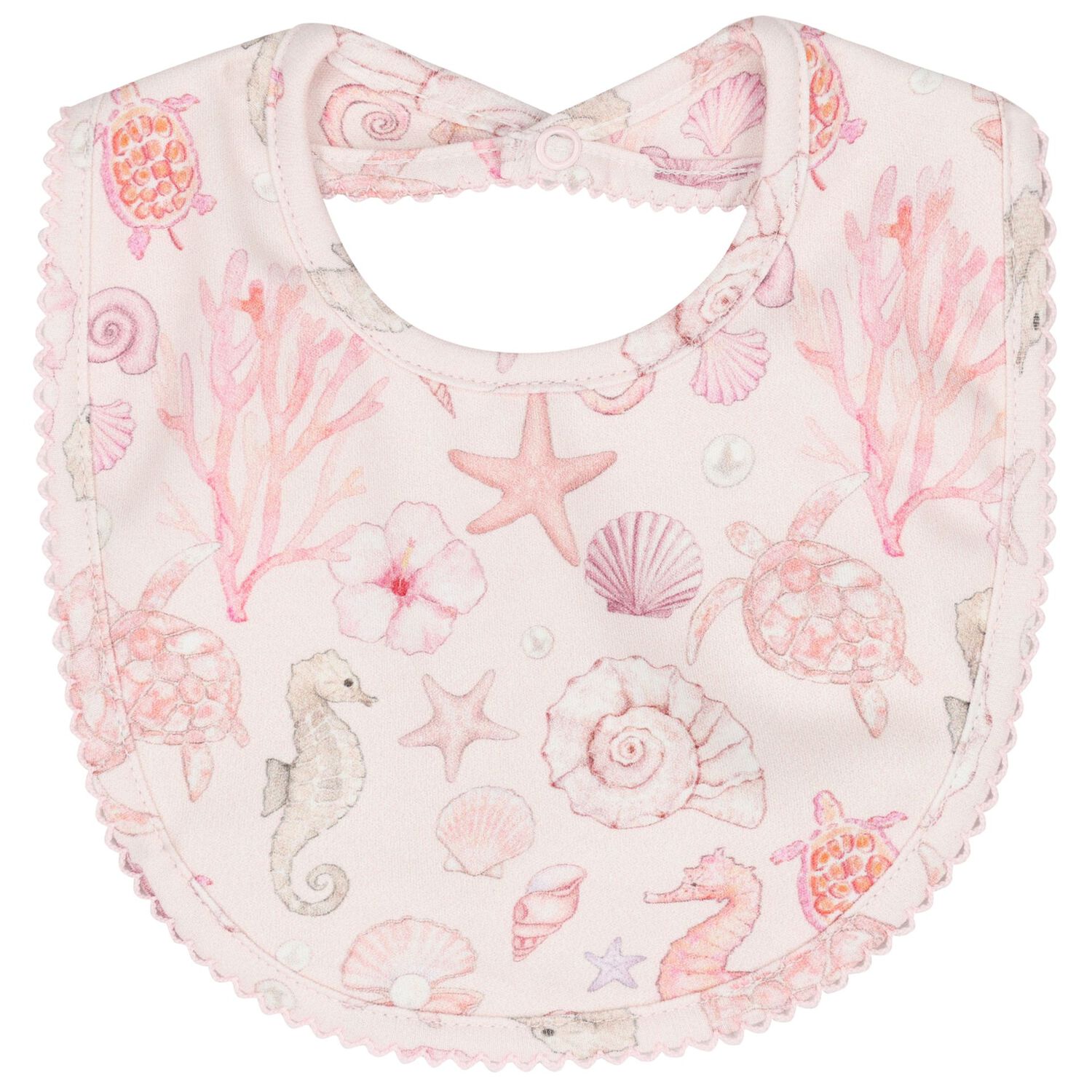 Baby Girls Pink Coral Shells Babygrow Gift Set , 1, hi-res