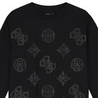 Girls Black Logo Sweatshirt Dress, 1, hi-res