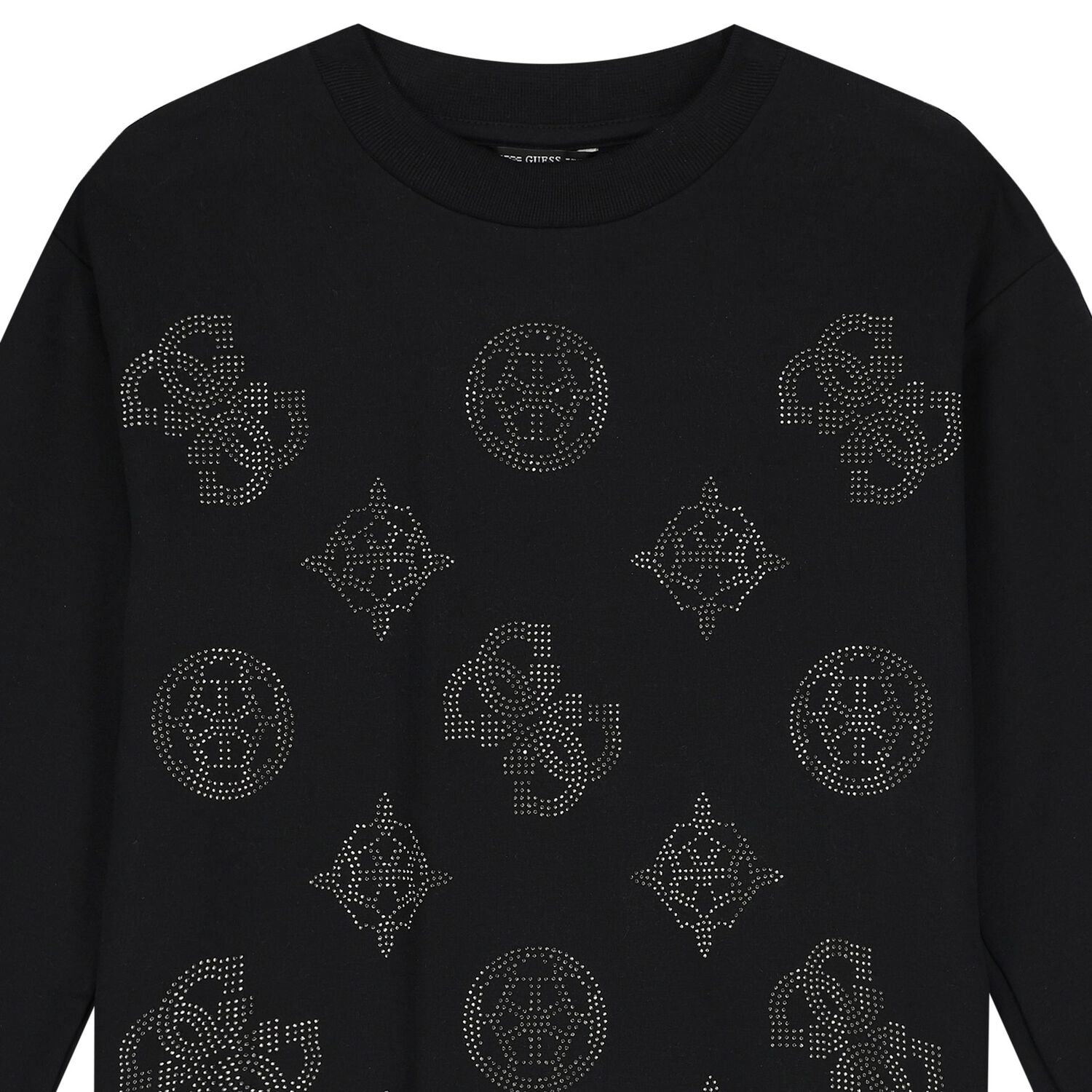 Girls Black Logo Sweatshirt Dress, 1, hi-res image number null