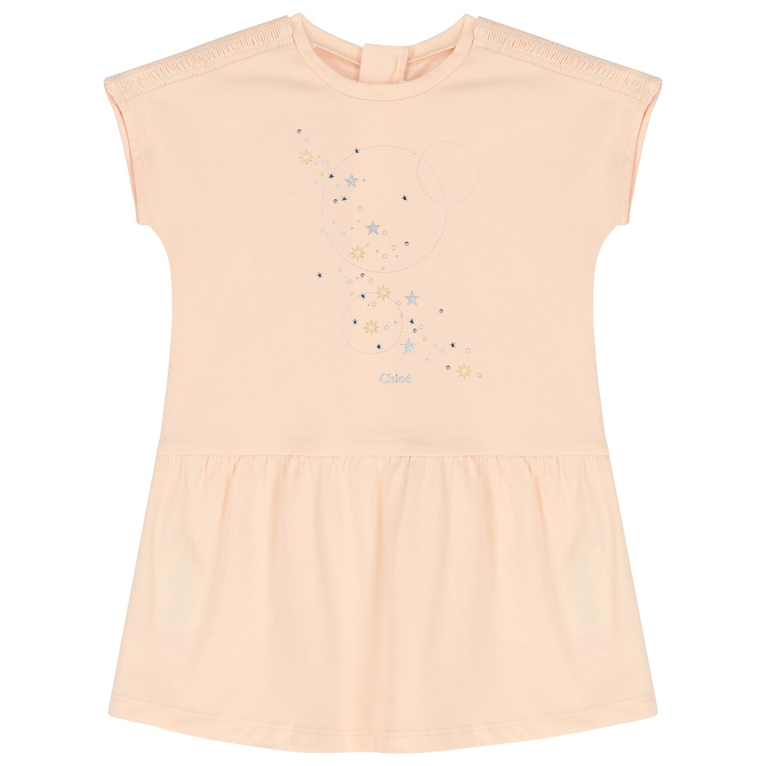 Younger Girls Pink Logo Dress, 1, hi-res