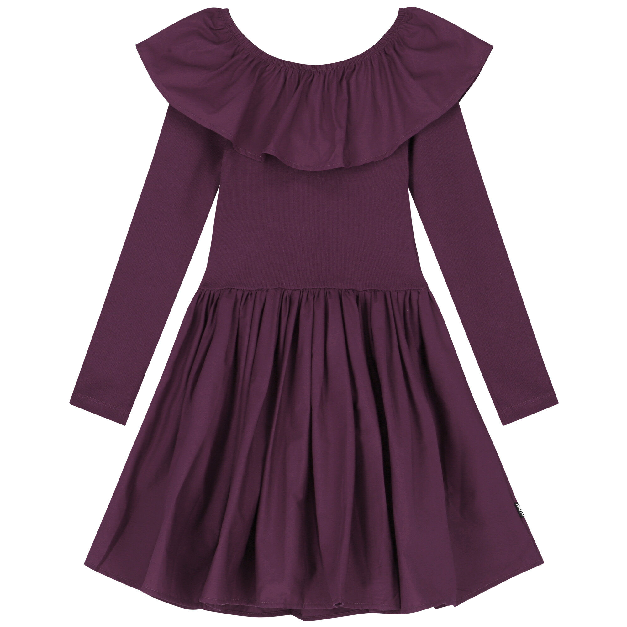 MOLO Girls Purple Ruffled Long Sleeve Dress Junior Couture UK