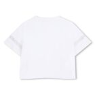 Girls White Logo T-Shirt, 1, hi-res