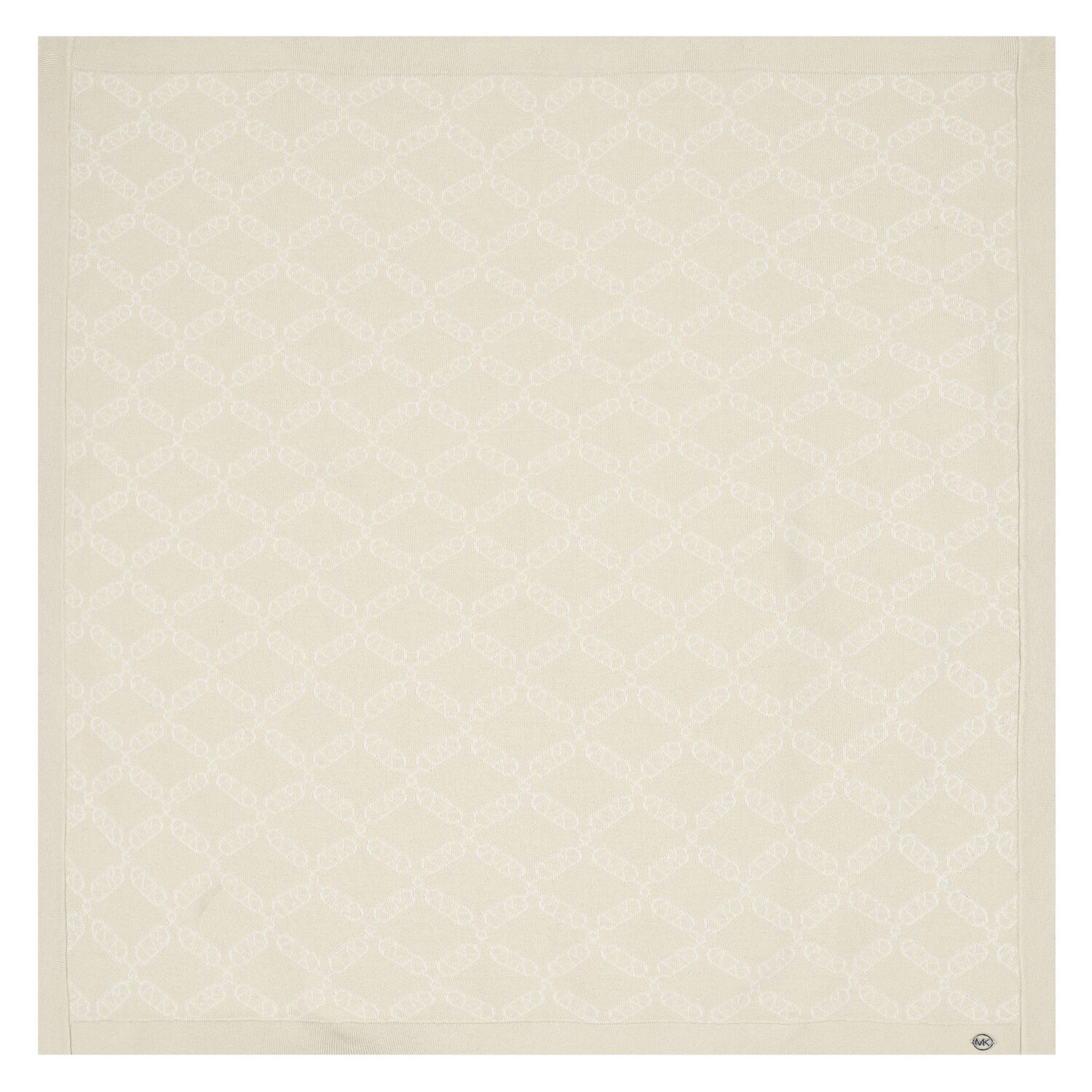 Baby Girls Beige & White Logo Blanket, 1, hi-res