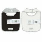 Baby Boys Ivory & Navy Blue Logo Bibs ( 2-Pack ), 1, hi-res