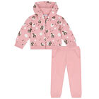 Younger Girls Pink Teddy Bear Tracksuit, 2, hi-res