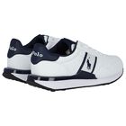 Boys White & Navy Blue Logo Trainers, 1, hi-res