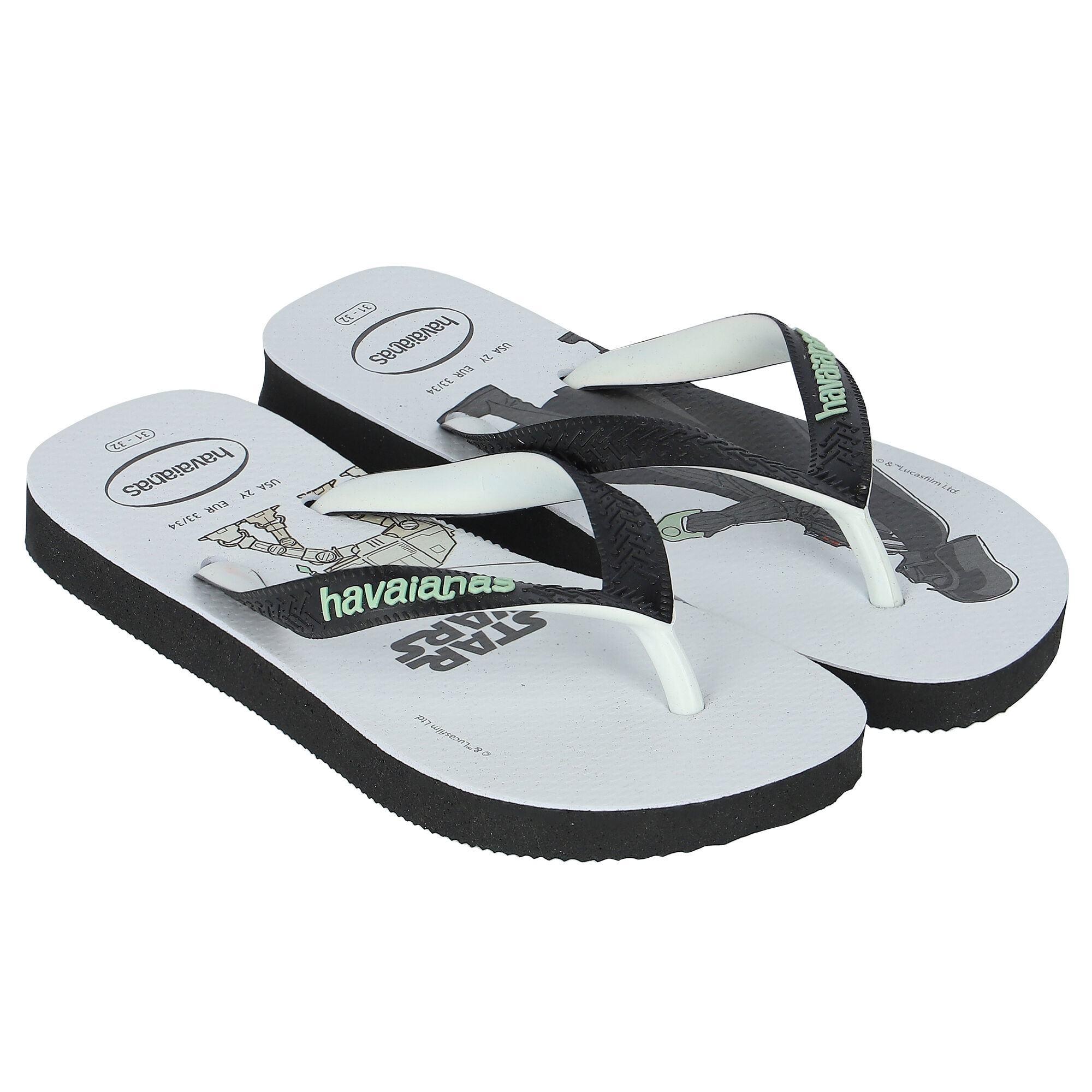 Havaianas Boys White Star Wars Flip Flops Junior Couture UK