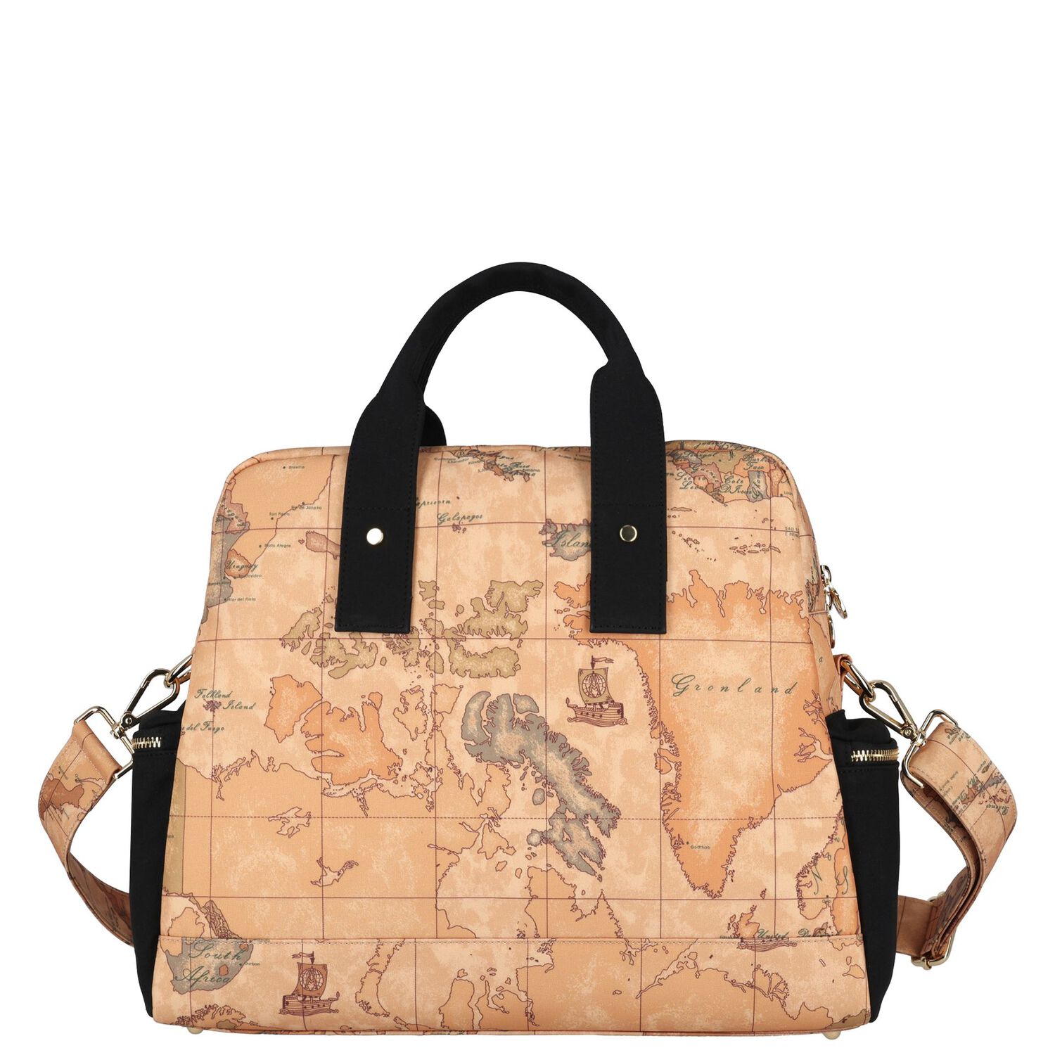 Beige & Black Geo Map Baby Changing Bag, 1, hi-res