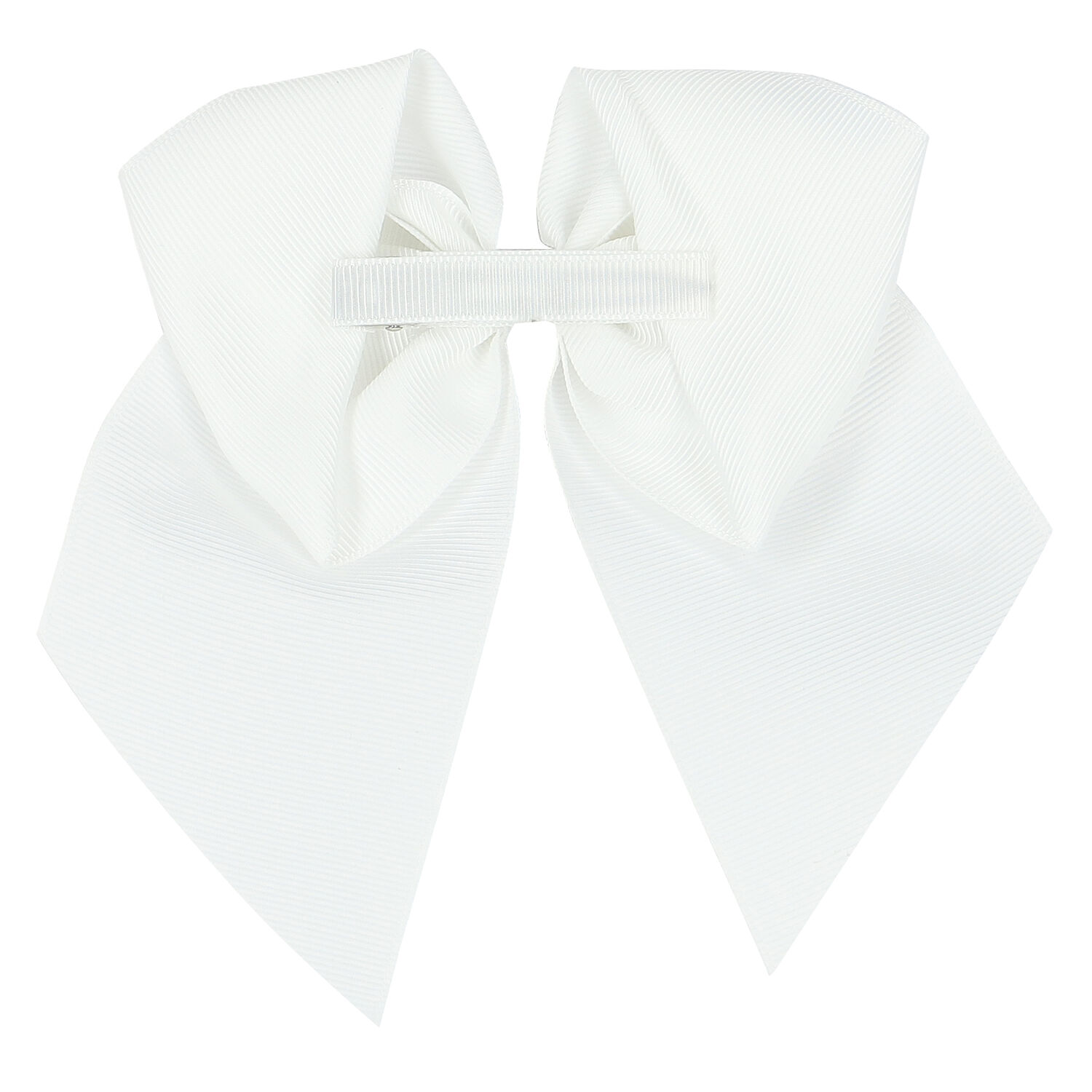 Girls White Bow Hair Clip, 1, hi-res