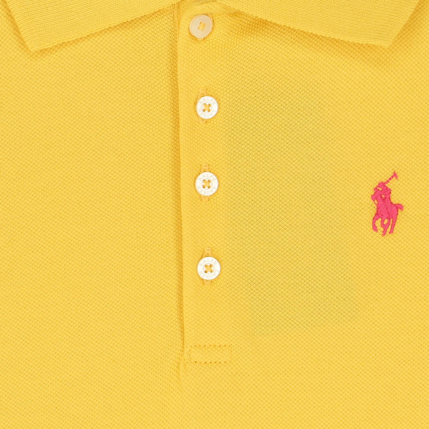 Girls Yellow Logo Polo Dress, 1, hi-res