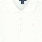 Girls White Logo Polo Shirt, 1, hi-res