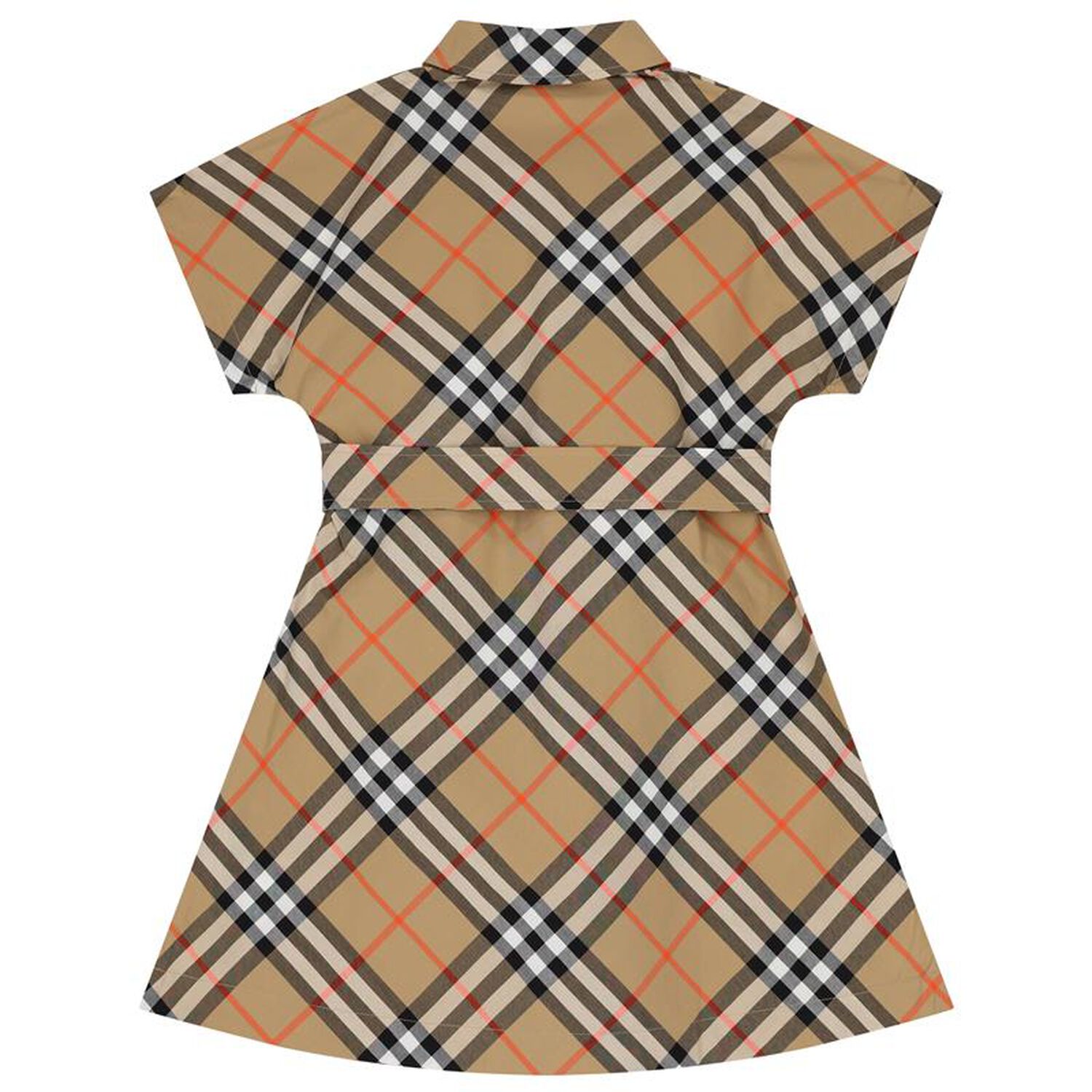 Girls Beige Check Dress, 1, hi-res