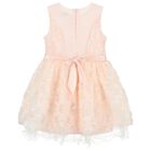 Girls Pink Flower Tulle Dress, 1, hi-res