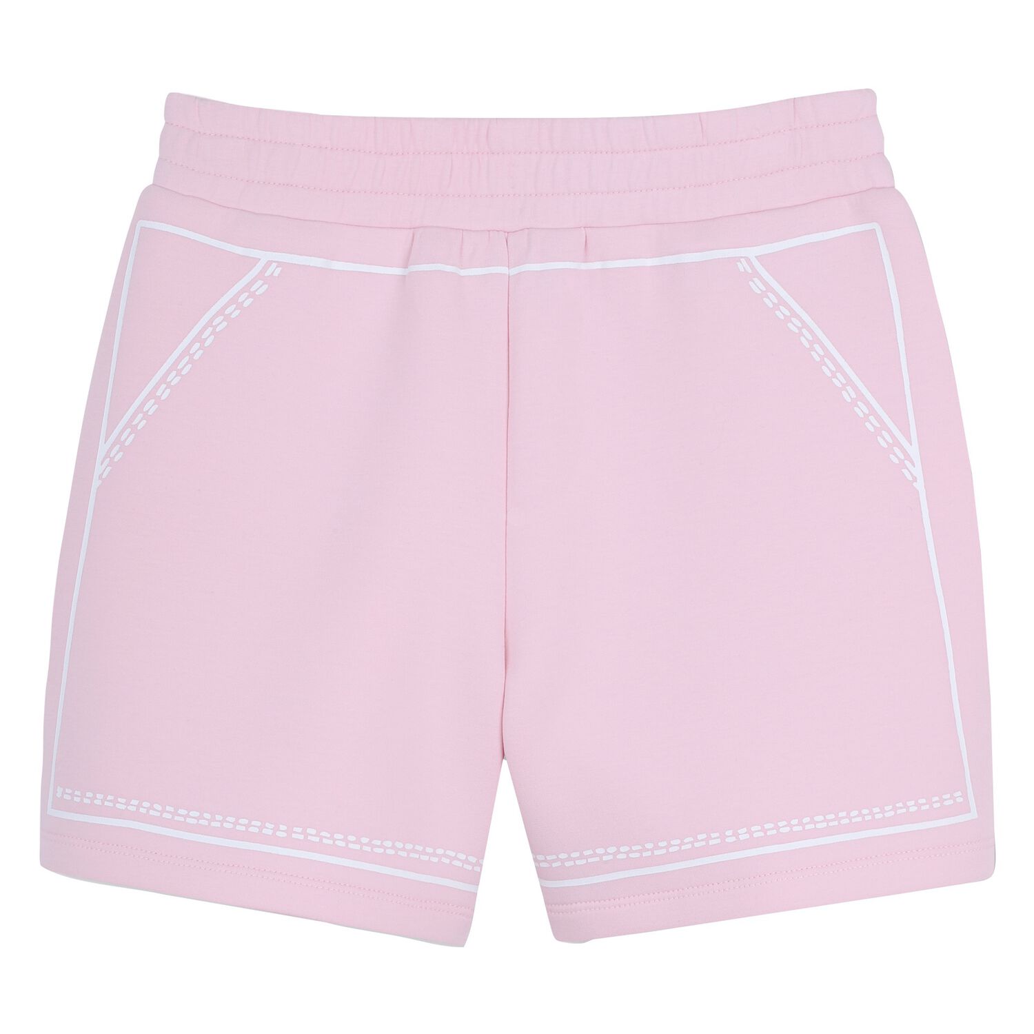 Girls Pink Stitched Print Shorts, 2, hi-res