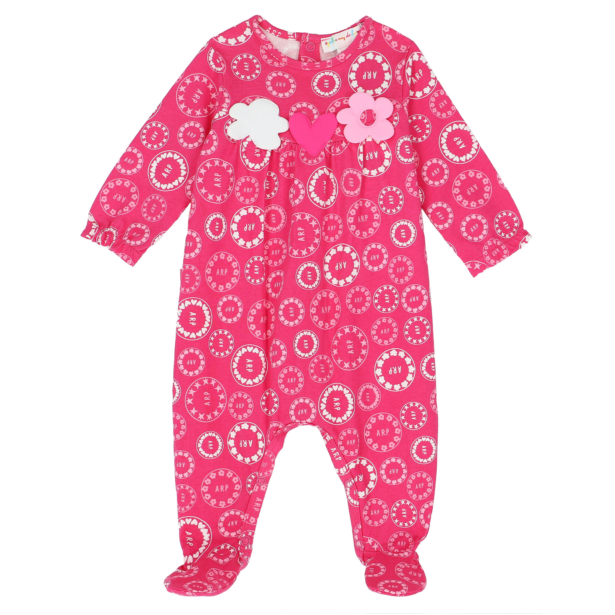 Agatha Ruiz De La Prada Baby Girls Pink Logo Babygrow Junior Couture UK