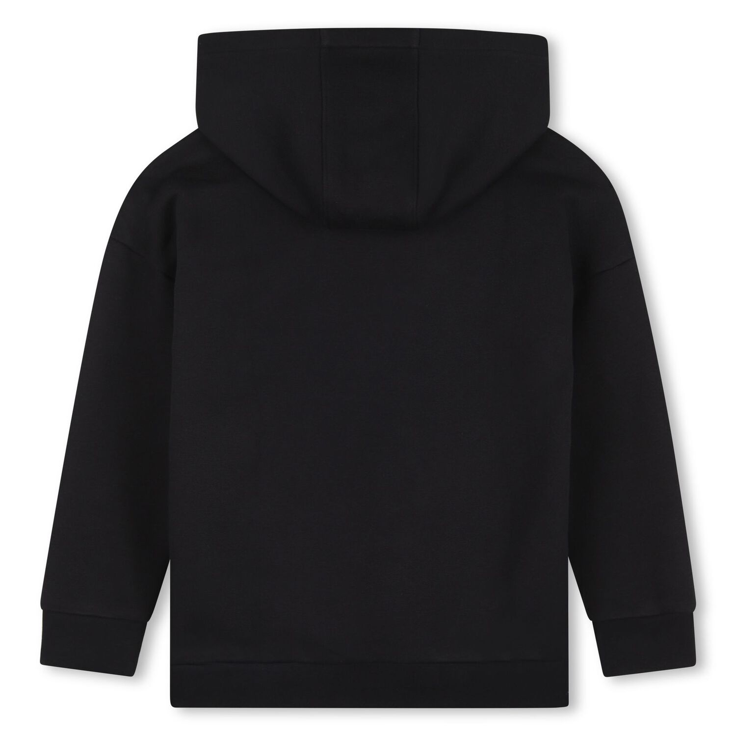 Boys Black Logo Hooded Top, 1, hi-res