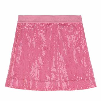 Girls Pink Embellished Skirt