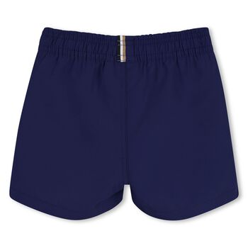 Younger Boys Navy Blue Logo Swim Shorts