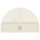 Ivory & Beige Logo Baby Hat, 1, hi-res