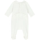 Baby Girls Ivory Logo Babygrow, 1, hi-res