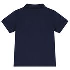 Younger Boys Navy Blue Logo Polo Shirt, 2, hi-res