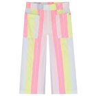 Girls Multi-Coloured Stripes Trousers, 1, hi-res