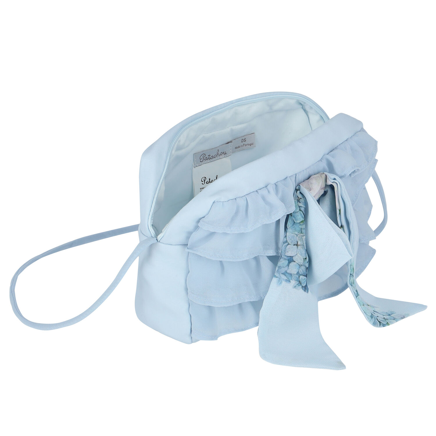 Girls Blue Chiffon Handbag, 2, hi-res