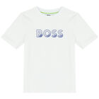 Boys White Logo T-Shirt, 4, hi-res
