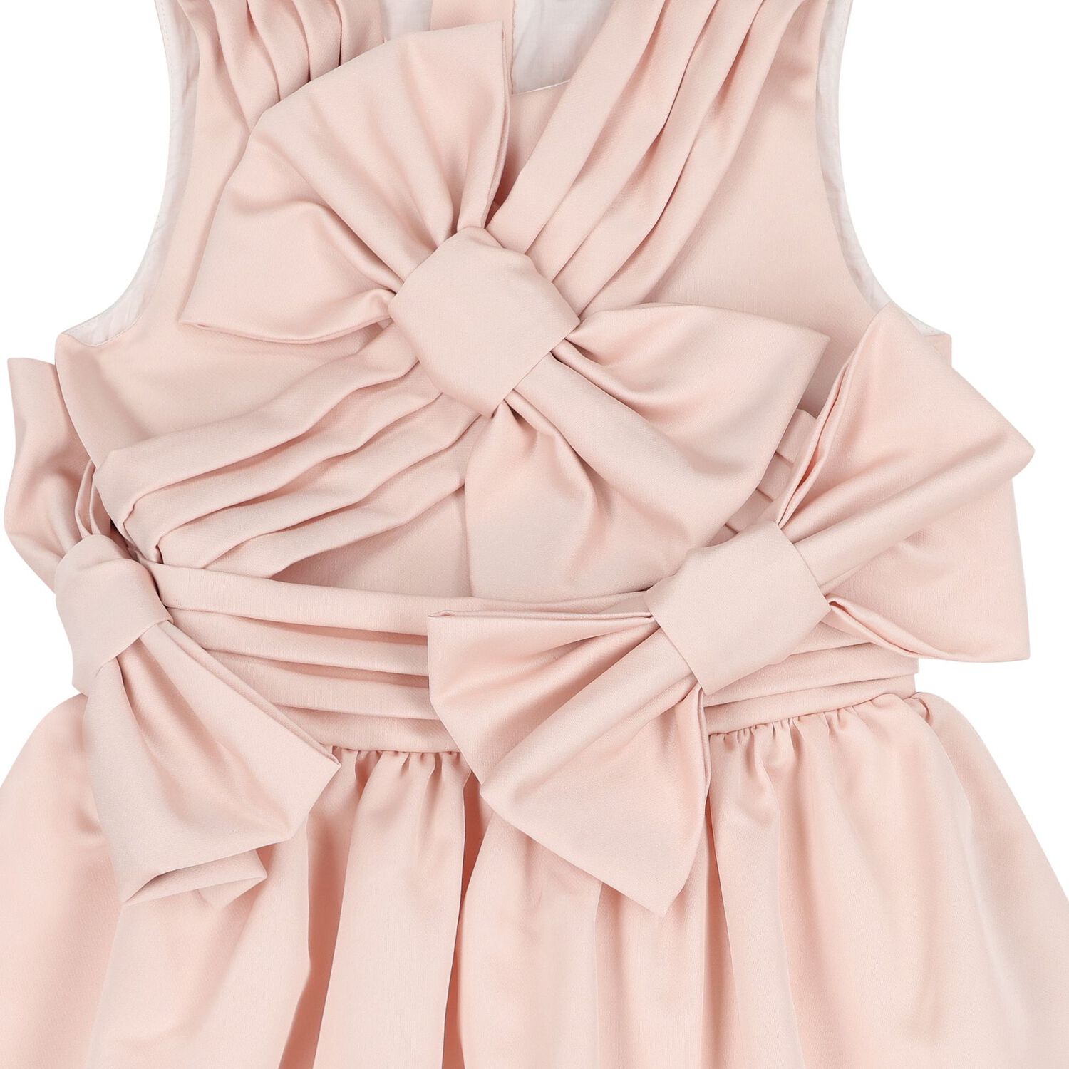 Girls Pink Bow Satin Dress, 1, hi-res image number null