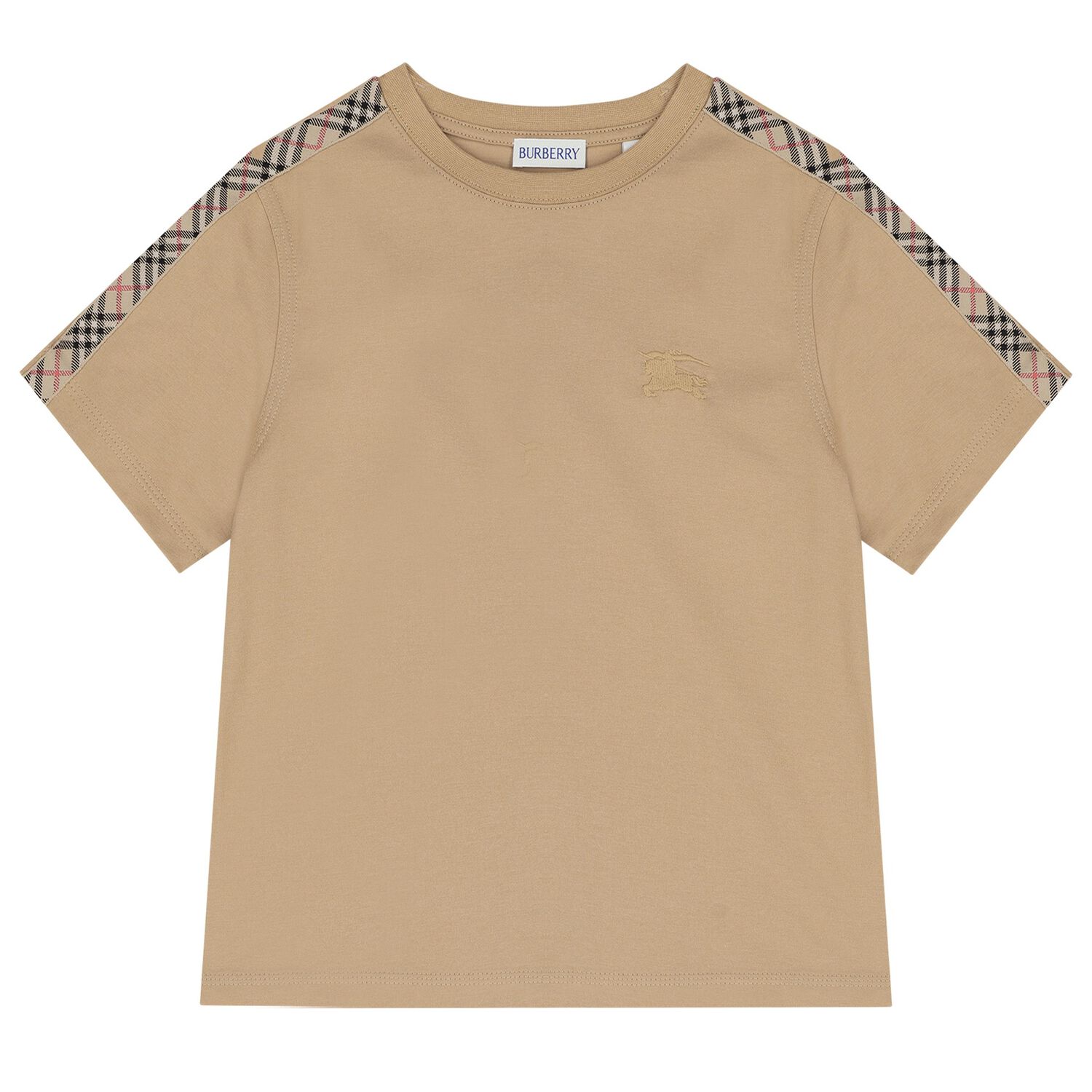Beige Check Logo T-Shirt, 1, hi-res image number null