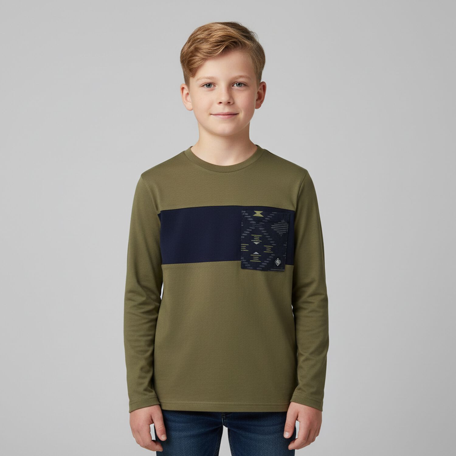 Boys Green Long Sleeve Top, 1, hi-res