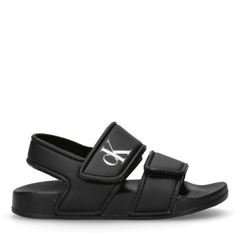 Black Logo Sandals