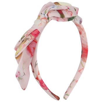 Girls Pink Floral Chiffon Headband