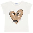 Girls Ivory & Beige Polka Dot Tulle Skirt Set, 2, hi-res