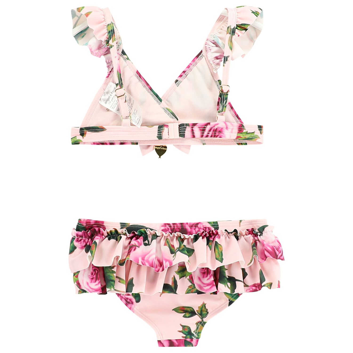 Girls Pink Floral Bikini, 3, hi-res