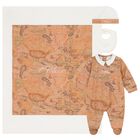 Ivory & Beige Geo Map Babygrow Gift Set, 3, hi-res