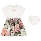 Baby Girls Ivory & Pink Floral Dress Set, 1, hi-res