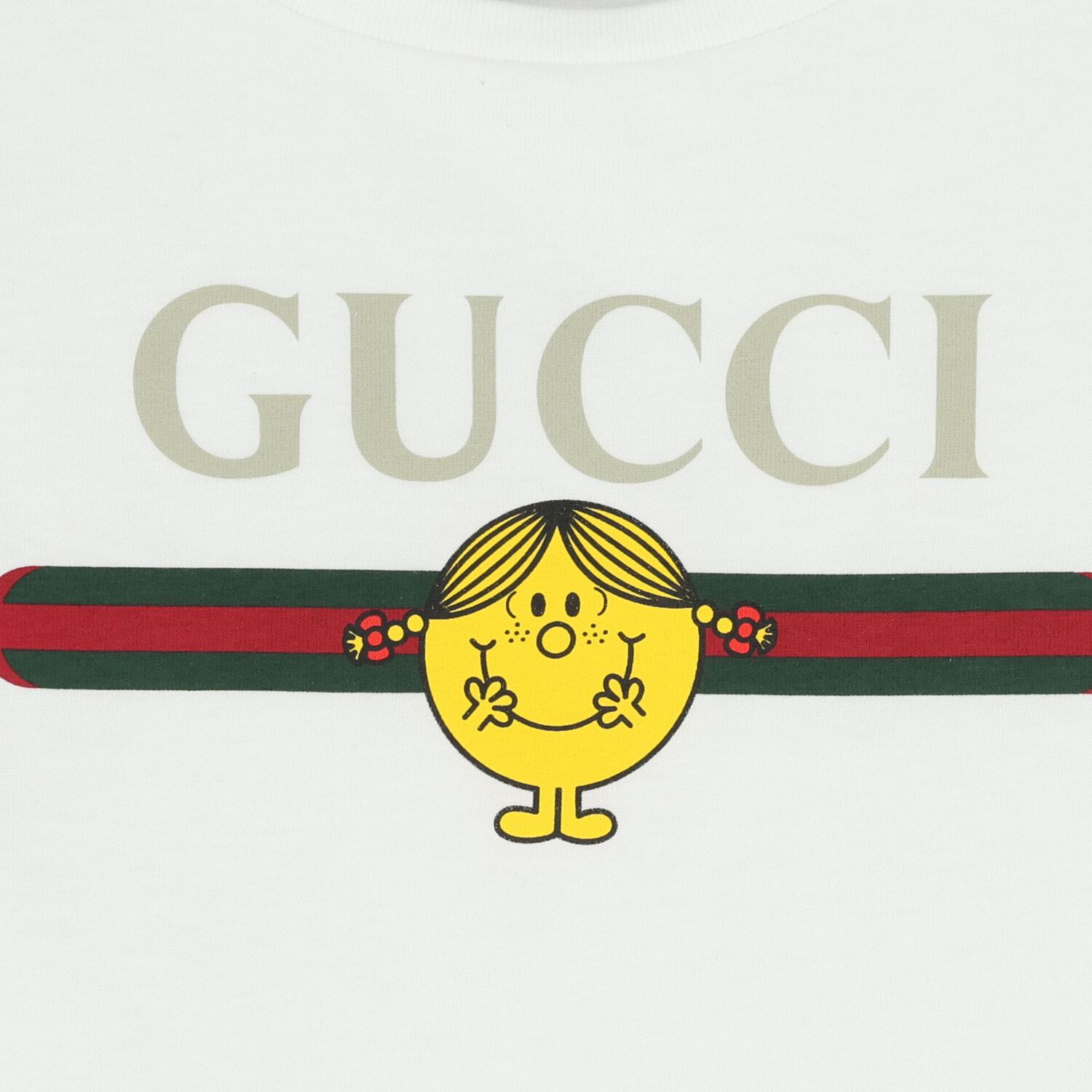 Girls White Web Striped T-Shirt, 1, hi-res