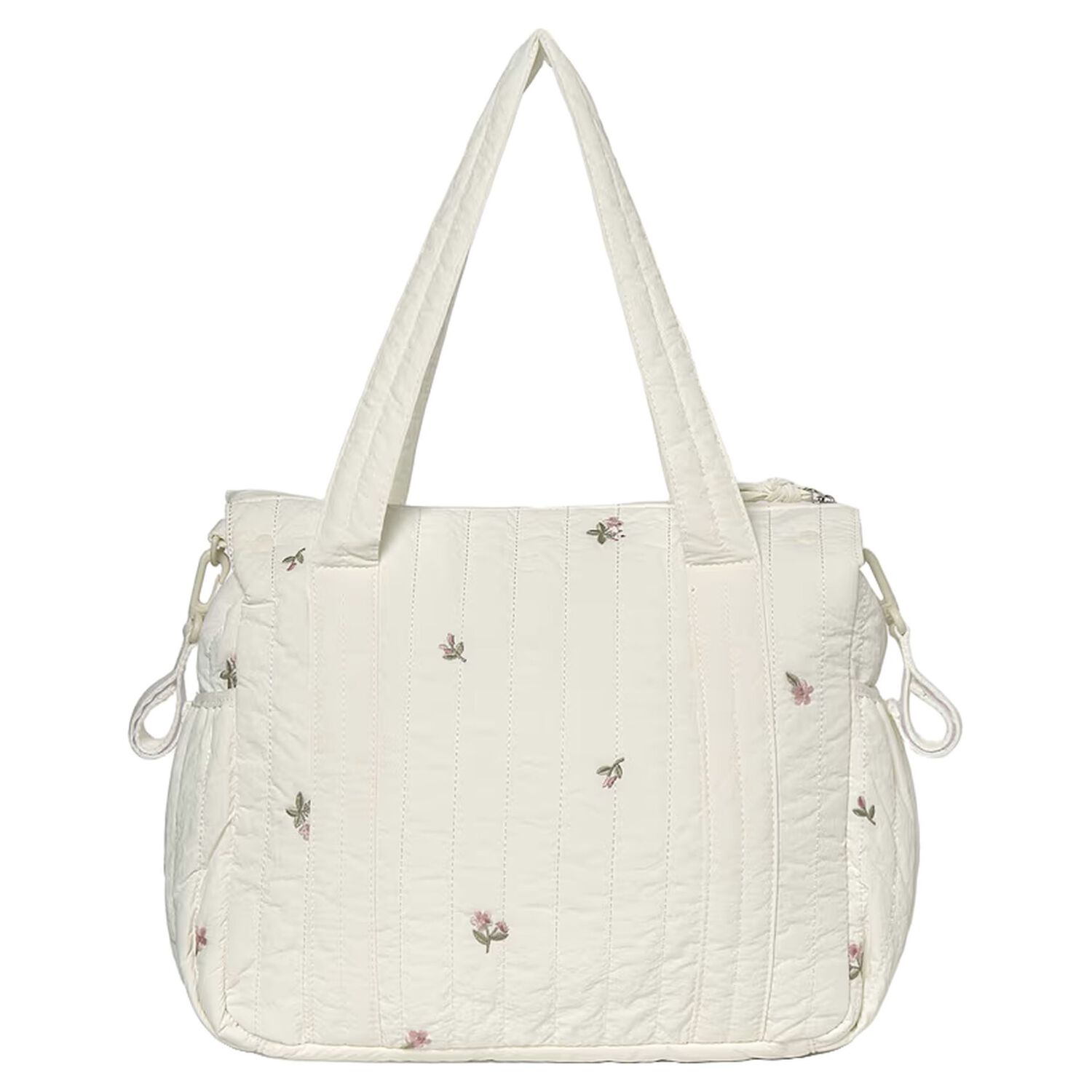 Ivory Floral Baby Changing Bag ( 27cm ), 1, hi-res