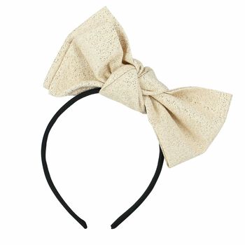 Girls Gold Bow Headband
