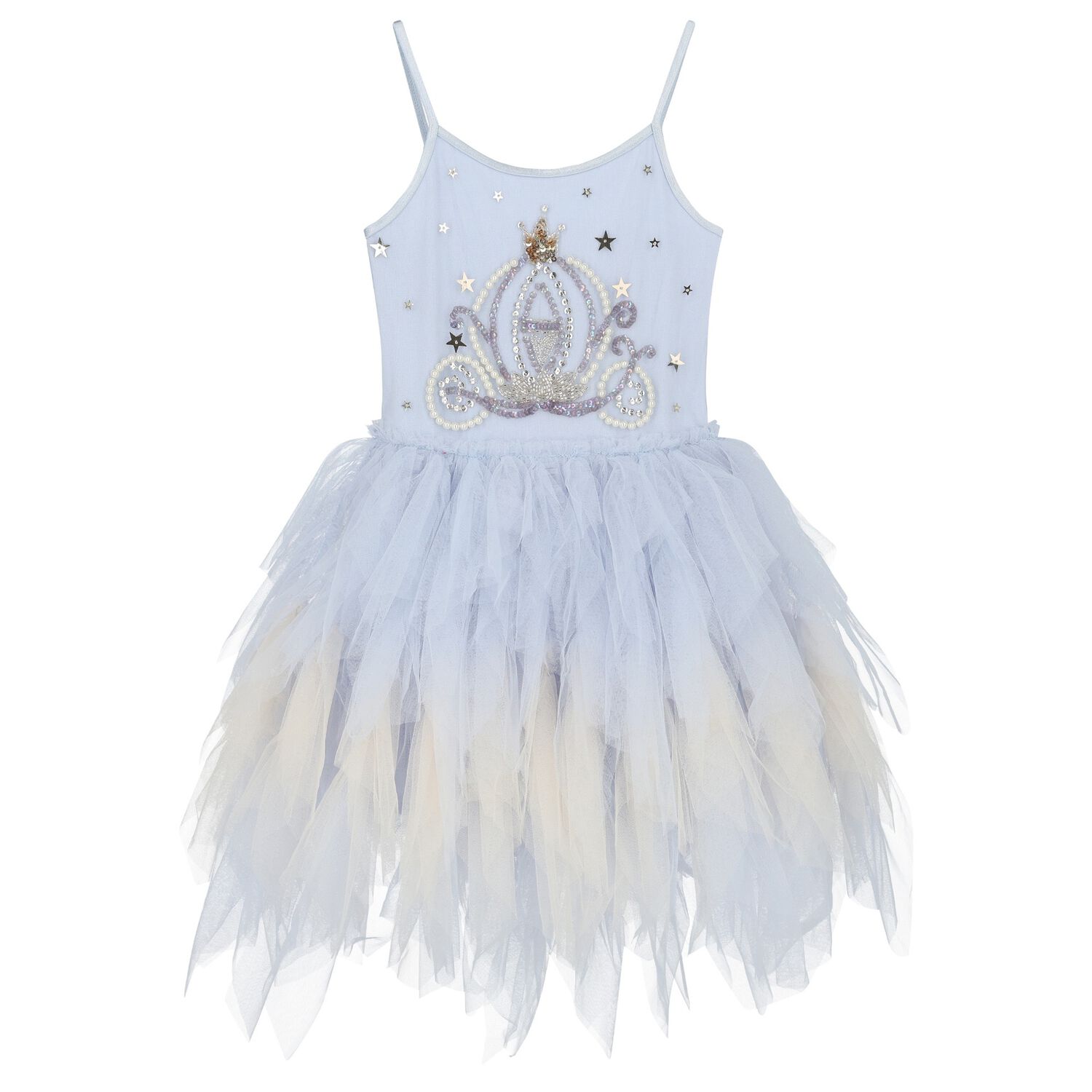 Girls Blue Tulle Crown Dress, 1, hi-res image number null